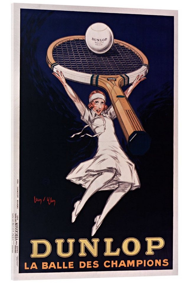 Posterlounge Acrylglasbild Jean D'Ylen, Dunlop, La Balle des Champions, Malerei von Posterlounge