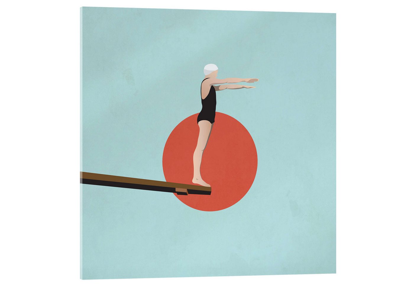 Posterlounge Acrylglasbild Layla Oz, Sprungbrett, Badezimmer Maritim Illustration von Posterlounge