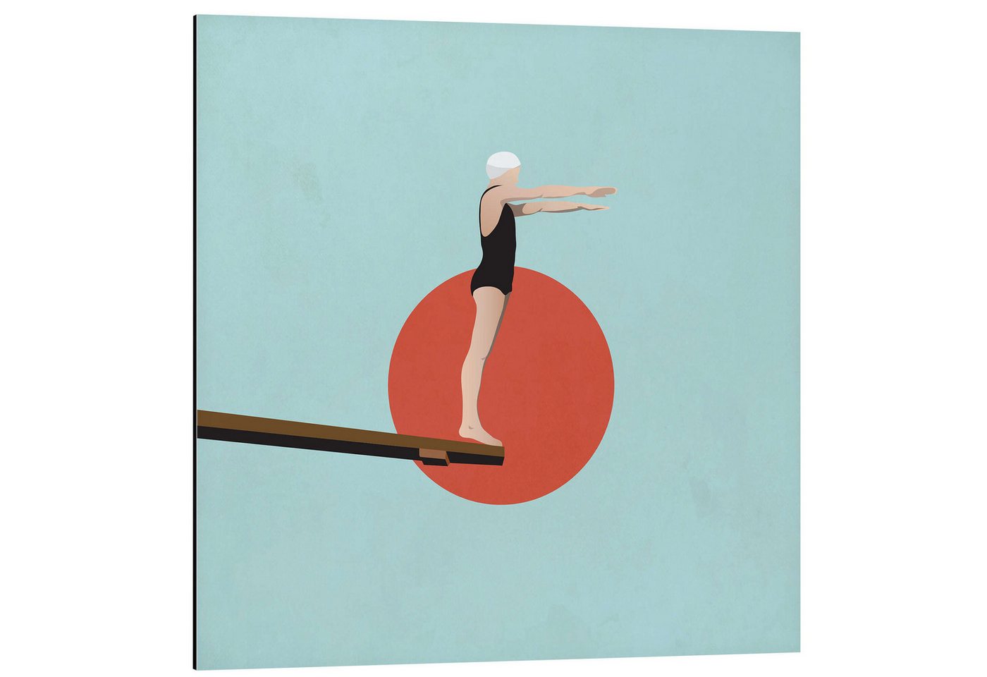 Posterlounge Alu-Dibond-Druck Layla Oz, Sprungbrett, Badezimmer Maritim Illustration von Posterlounge