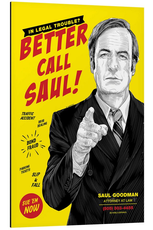 Posterlounge Alu-Dibond-Druck Paola Morpheus, Better Call Saul!, Illustration von Posterlounge