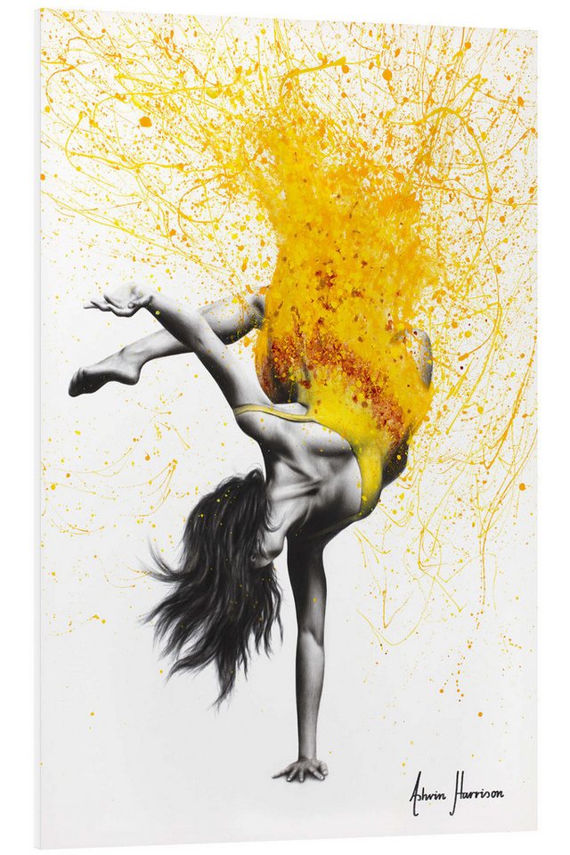 Posterlounge Forex-Bild Ashvin Harrison, Break Dance im gelben Kleid, Malerei von Posterlounge