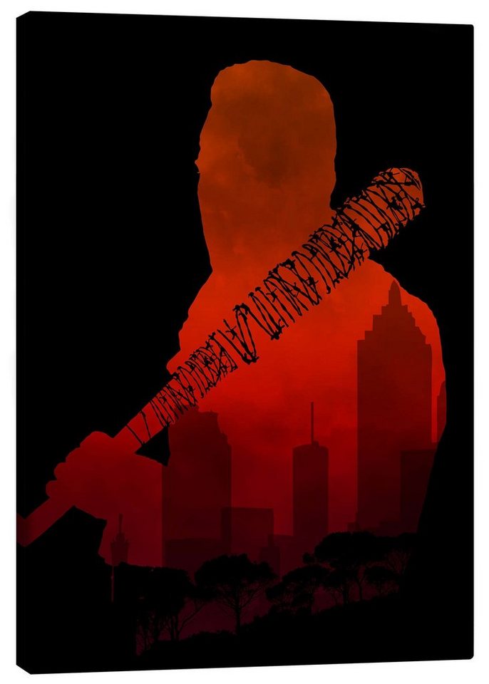 Posterlounge Leinwandbild HDMI2K, The Walking Dead - Negan and his beautiful Lucille, Grafikdesign von Posterlounge
