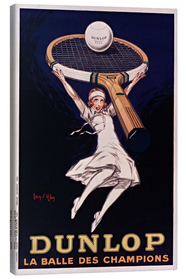 Posterlounge Leinwandbild Jean D'Ylen, Dunlop, La Balle des Champions, Illustration von Posterlounge