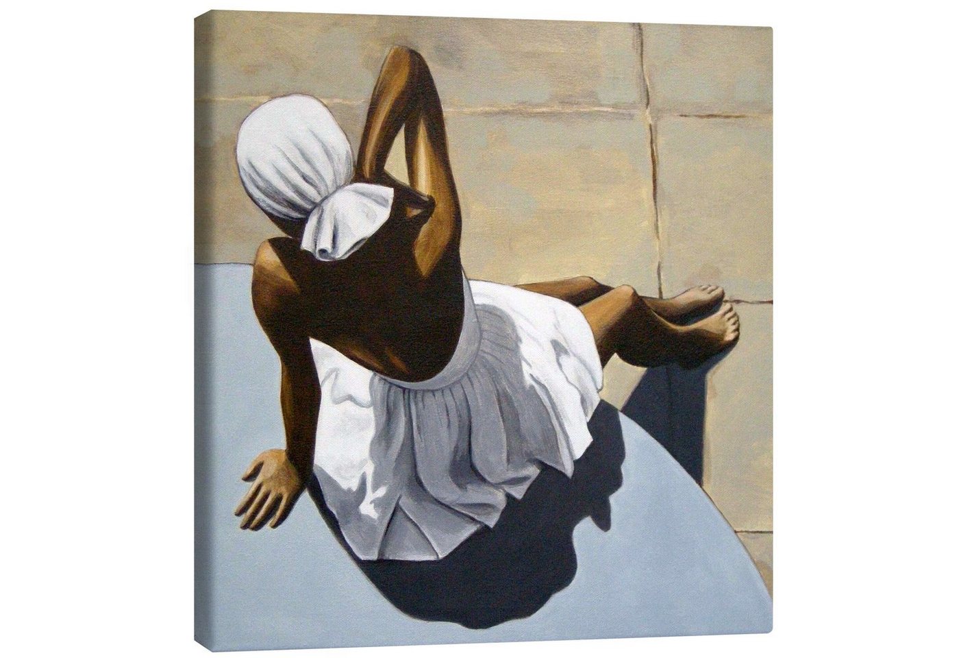 Posterlounge Leinwandbild Sarah Morrissette, Retro - Badeanzug, Badezimmer Maritim Malerei von Posterlounge