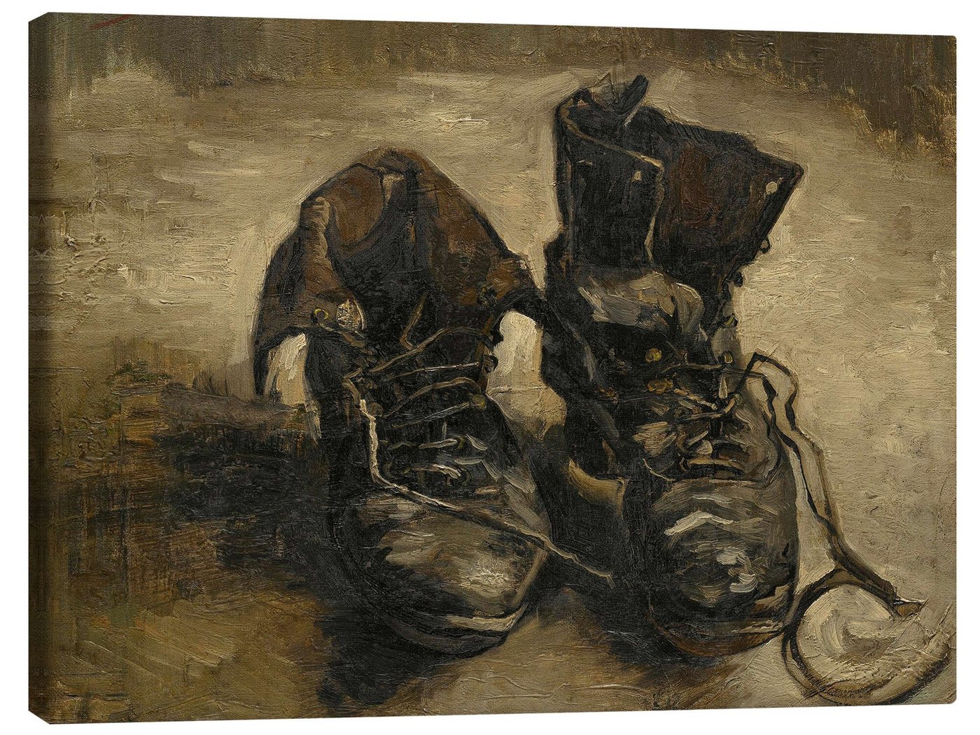 Posterlounge Leinwandbild Vincent van Gogh, Schuhe, 1886, Wohnzimmer Malerei von Posterlounge