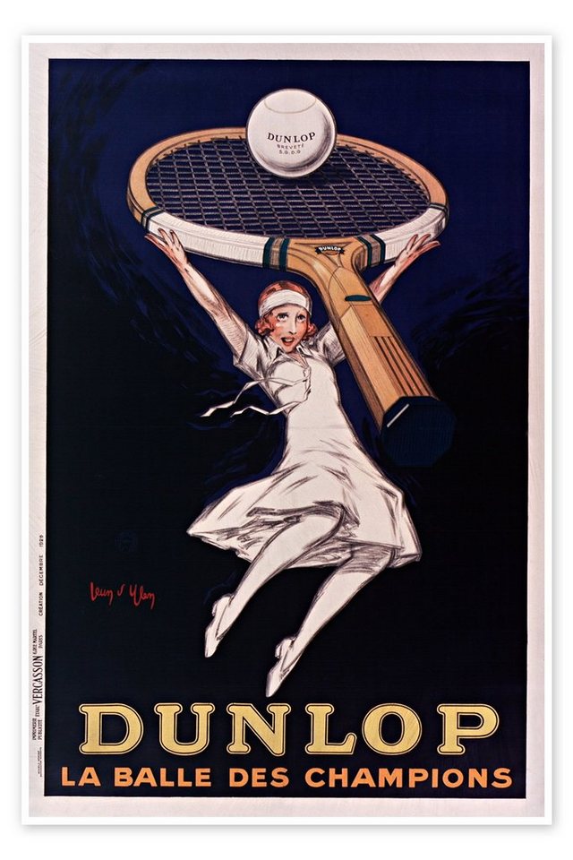 Posterlounge Poster Jean D'Ylen, Dunlop, La Balle des Champions, Illustration von Posterlounge