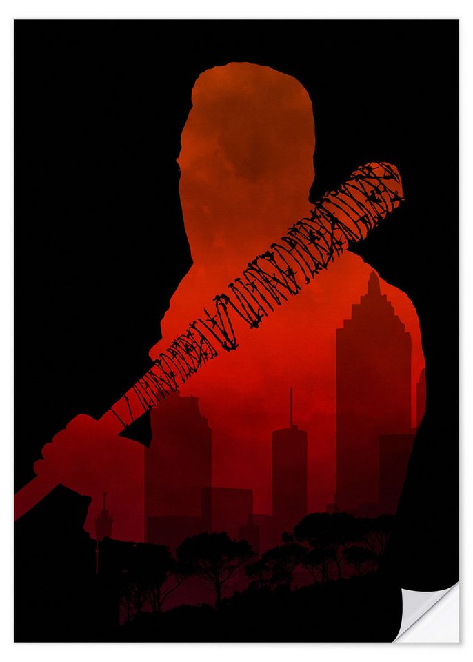 Posterlounge Wandfolie HDMI2K, The Walking Dead - Negan and his beautiful Lucille, Grafikdesign von Posterlounge