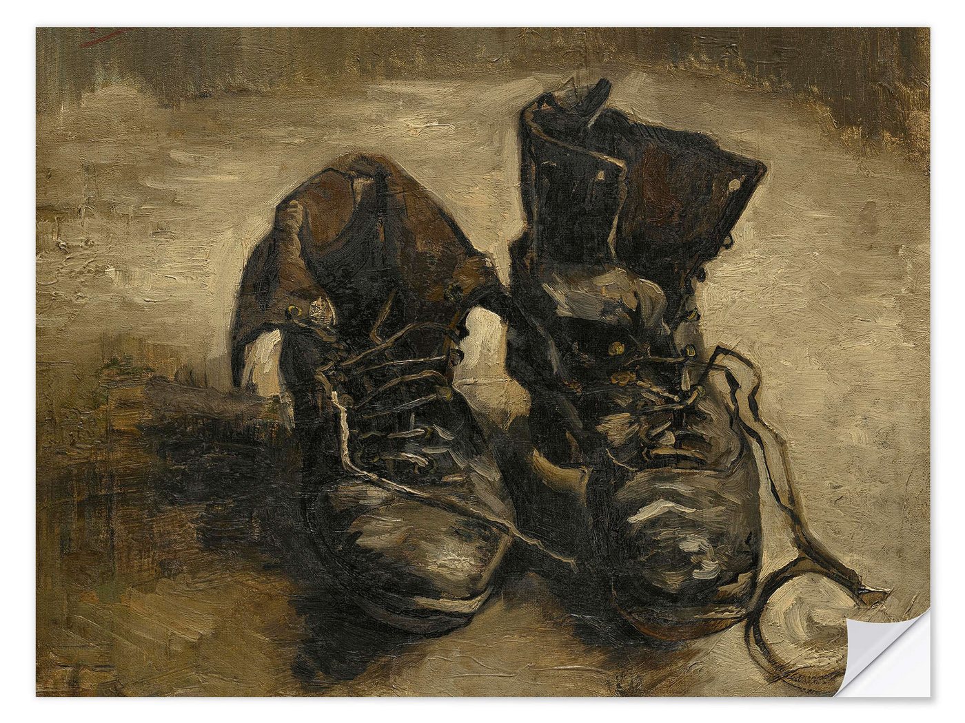 Posterlounge Wandfolie Vincent van Gogh, Schuhe, 1886, Wohnzimmer Malerei von Posterlounge