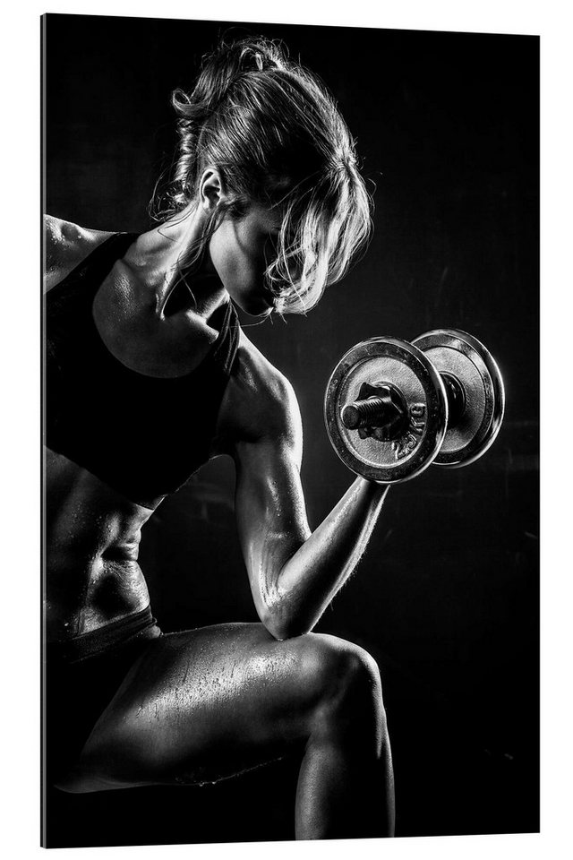 Posterlounge XXL-Wandbild Editors Choice, Sportlerin mit Hantel I, Fitnessraum Fotografie von Posterlounge