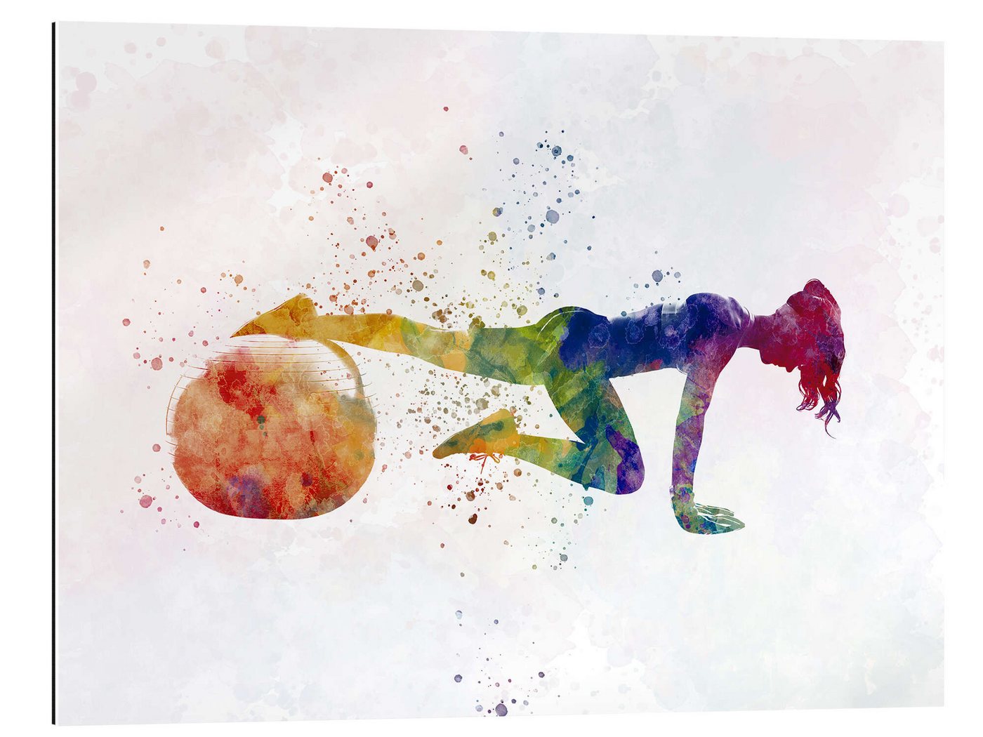 Posterlounge XXL-Wandbild nobelart, Fitnessübung mit einem Ball VII, Fitnessraum Illustration von Posterlounge