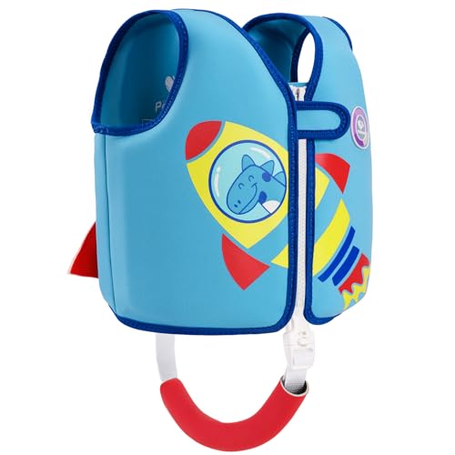 Pottwal Schwimmweste Kinder - Schwimmhilfe für 1-2 Jahre (11-15KG) - Hergestellt aus Neopren & EPE - mit Verstellbarem Schrittgurt - Seeblau von Pottwal