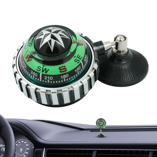 Poupangke Kompass für das Armaturenbrett im Auto,Armaturenbrett-Kompass für Autos - Kugelförmiger Kompass zur Armaturenbrettmontage | Tragbarer Kfz-Kompass, multifunktionale Richtungsanzeige für Auto, von Poupangke