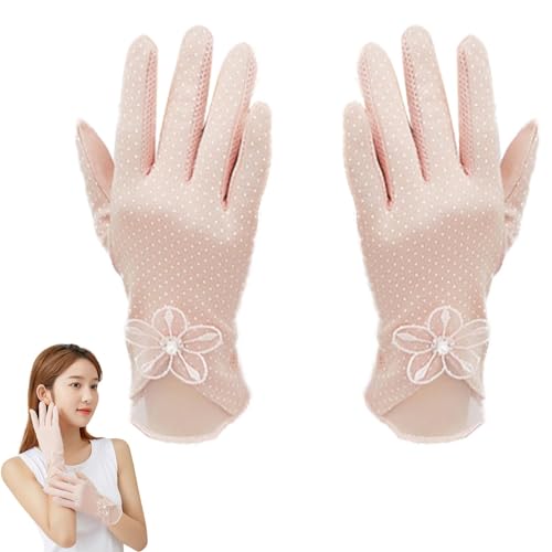 Poupangke Sonnenhandschuhe für Damen, UV-Schutz, UV-blockierende Handschuhe,Sonnenschutzhandschuhe - Anti-Rutsch-Touchscreen, atmungsaktive, schnell trocknende Sonnenschutzhandschuhe zum Schutz der von Poupangke