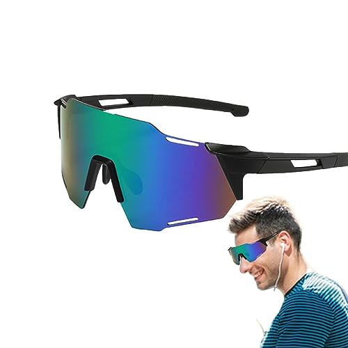 Mountainbike-Sonnenbrille | Polarisierte Sonnenbrille für Outdoor-Sportarten | Winddichte, staubdichte, polarisierte Sonnenbrille für Mountainbike- und MTB-Fahrten von Povanjer
