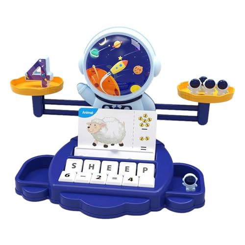 Povanjer Balance-Zählspielzeug - Astronauten-Waage, Mathe-Spiele, Spielzeug | Waage Montessori Digitales Zählspielzeug, tragbares Frühpädagogisches Spielzeug für Mädchen und Jungen im Vorschulalter von Povanjer