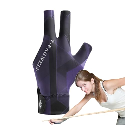 Povanjer Billardtischhandschuhe – Billardhandschuhe mit drei Fingern – absorbiert Schweiß, atmungsaktive und rutschfeste Handschuhe für Snooker-Sport und Schutz der linken Hand von Povanjer