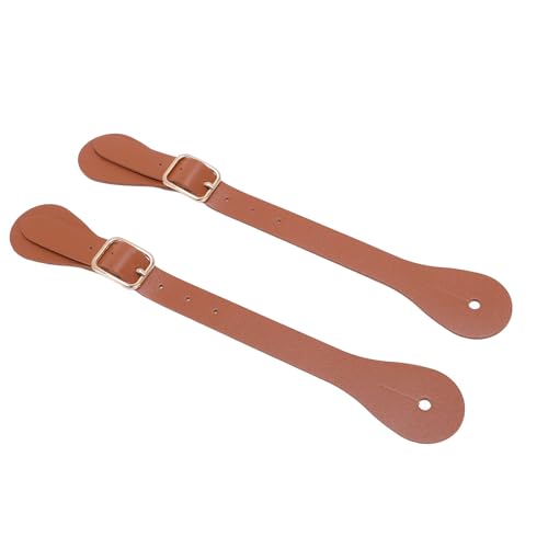 Povkufii Pair of Leather Straps Adjustable Boot Straps Length 22cm Long Western Cowboy Holder for Equestrian Boot Strap (Brown) von Povkufii