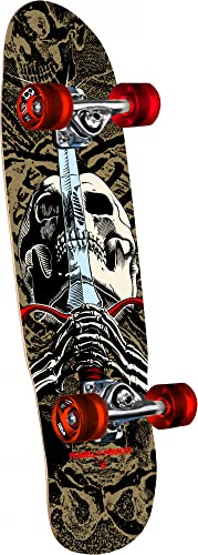 Powell Peralta Mini Skull & Sword Cruiser Komplettes Skateboard – Gold 20,3 x 76,2 cm von Powell Peralta
