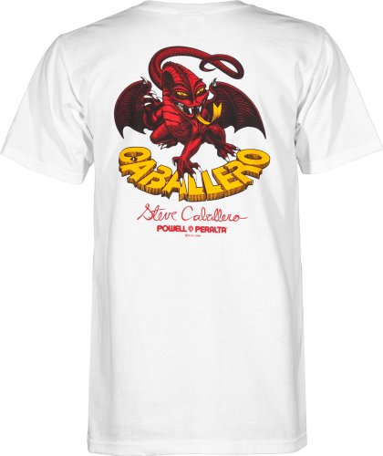Powell Peralta Steve Caballero Dragon II T-Shirt, Weiß, Größe L von Powell Peralta