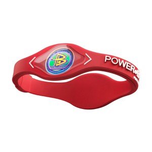 PowerBalance Silicone Wristband Power Balance Armband Red-White L von Power Balance