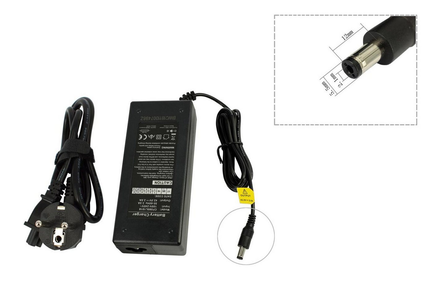 PowerSmart CF080L1018E.001 Batterie-Ladegerät (2,0A für 36V Li-Ion Pedelec E-Bike Title Electric Bike) von PowerSmart
