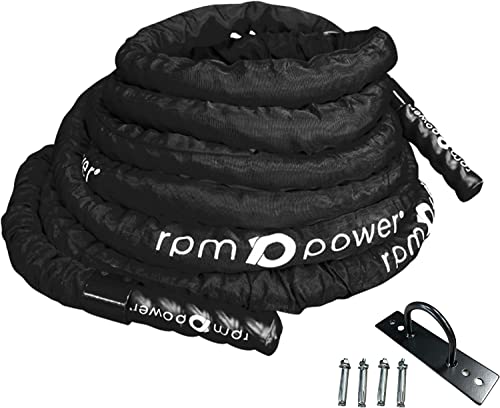 RPM Power Battle Rope - Fitness, Muskelstärkungsseil für Bodybuilding-Workouts - inklusive Anker (9 Metre) von RPM Power