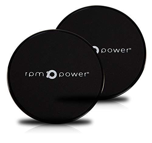 Core Sliders von RPM Power – fokussiertes Kerntraining für straffe, geformte Bauchmuskeln – Ganzkörpertraining – doppelseitig – geeignet für alle Böden (schwarz) von Powerball