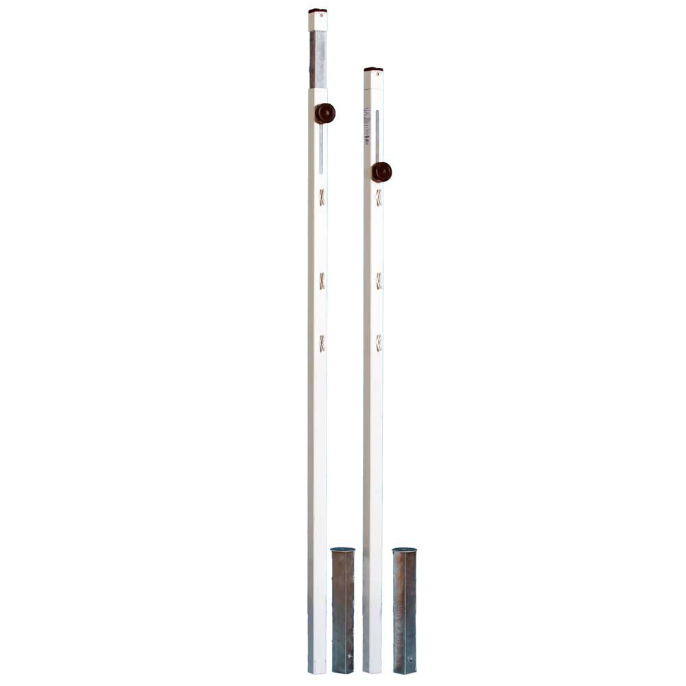 Powershot Square Adjustable Posts For Badminton Net Weiß 1.40 to 1.55m von Powershot