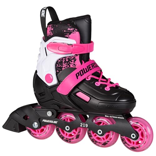 Powerslide Kinder Inline Skate Khaan Magic Pink verstellbare Inlineskates – Größenverstellbare Inliner für Mädchen in versch. Größen 27 bis 42 -Inlineskate in pink von Powerslide