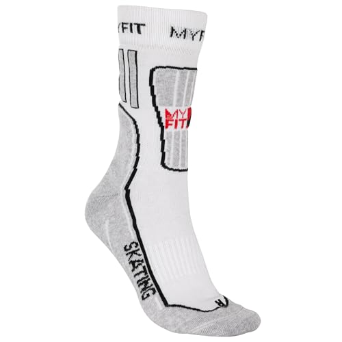 Powerslide MYFIT Bekleidung Skating Socks Fitness, weiß/grau für Damen und Herren von Powerslide
