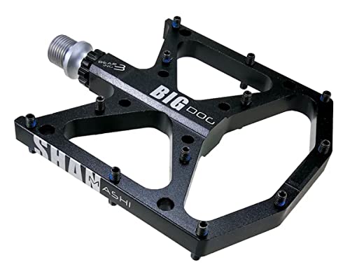 9/16 Zoll CNC Aluminiumlegierung Plattform Pedale Ultra-Light MTB BMX Rennrad Trekking Anti-Rutschpedale Mountainbike Fahrrad Pedale Big Dog (klassisch Schwarz) von Pozzobon