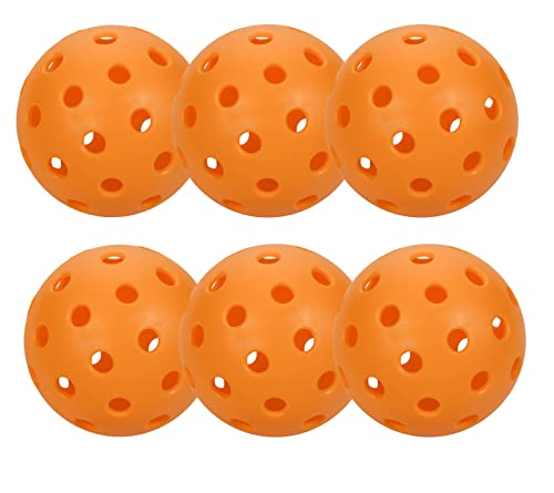 Pozzobon Floorball & Unihockey Ball, Pickle Ball, Pickleball 6er Set, Wettkampfball + Trainingsball mit 40 Löcher PKQ-01 (6 Orange) von Pozzobon