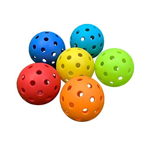 Pozzobon Floorball & Unihockey Ball, Pickle Ball, Pickleball 6er Set, Wettkampfball + Trainingsball mit 40 Löcher PKQ-01 (Mix Farbe) von Pozzobon
