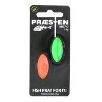 Praesten Micro Blinker 1,8g - 2 Inline Forellenblinker, Praesten Farbe:green/orange von Praesten