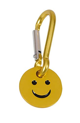 Schlüsselanhänger Smiley Einkaufchip mit Karabiner aus Metall Jesus Loves You (gelb) von Praisent