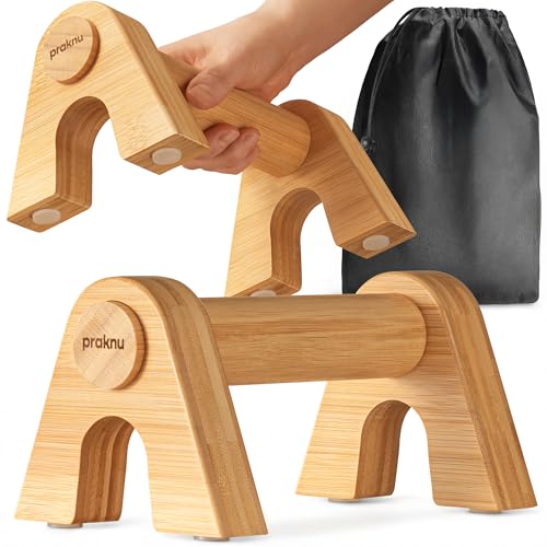 Praknu Liegestützgriffe aus Holz - 2x 𝗚𝗲𝗹𝗲𝗻𝗸𝘀𝗰𝗵𝗼𝗻𝗲𝗻𝗱𝗲 & Rutschfeste Paralletes mit Tasche - Ergonomische Push Up Bars für Calesthenics, Handstand & Liegestütze - Für Zuhause & Outdoor Praknu Liegestützgriffe aus Holz - 2x 𝗚𝗲𝗹𝗲𝗻𝗸𝘀𝗰𝗵𝗼𝗻𝗲𝗻𝗱𝗲 & Rutschfeste Paralletes mit Tasche - Ergonomische Push Up Bars für Calesthenics, Handstand & Liegestütze - Für Zuhause & Outdoor von Praknu