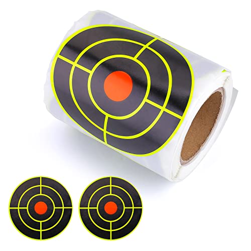 Prasacco 100 Stück Schießscheiben Aufkleber, Selbstklebende Splatter Zielscheiben Rund Fluoreszierend Schießendes Etikettenpapier für Schießübungen, Reaktionsübungen (7,6 cm Durchmesser, 1 Rolle) von Prasacco