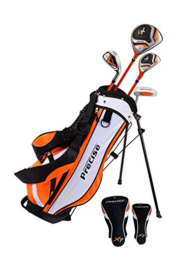 Markantes Junior-Golfschläger-Set für Linkshänder im Alter von 3 bis 5 Jahren (Höhe 90 bis 90 cm), nur für Linkshänder, Set beinhaltet: Driver (38,1 cm), Hybrid-Holz (22*), Eisen Nr. 7, Putter, von Precise