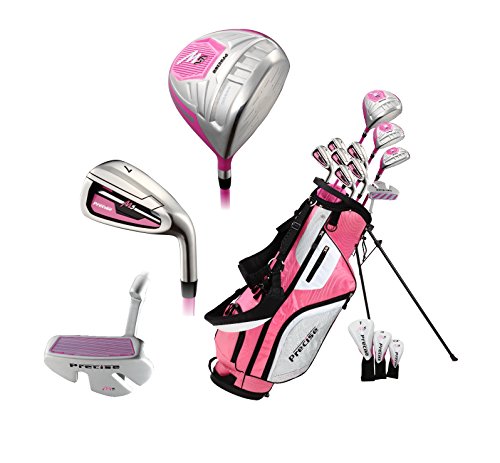 PreciseGolf Co. Precise M5 Damen-/Frauen-Golfschlägerset, Komplett, Für Rechtshänder Einschließlich Titan-Driver, S.S. Fairway, S.S. Hybrid, 3 H/C'S Pink (Pink, Rechtshändig Kleine Größe -1") von Precise