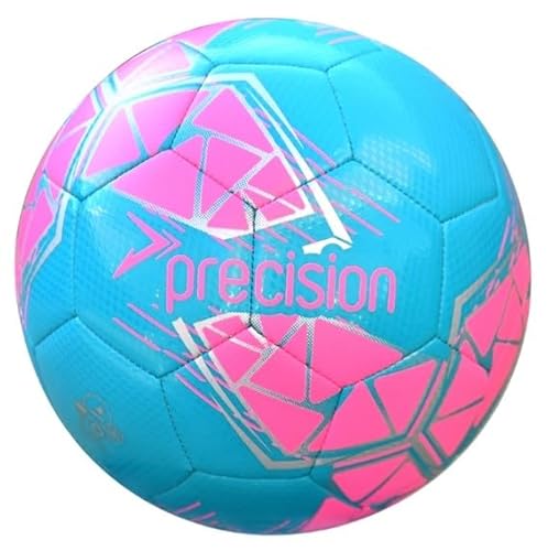 Precision Fusion Hochleistungs-Midi-Fußball, strapazierfähiges, maschinengenähtes TPU, 2 mm Eva-gefüttert, leicht, 220 g, Blau, offizieller Ball, Größe 2 von Precision Training