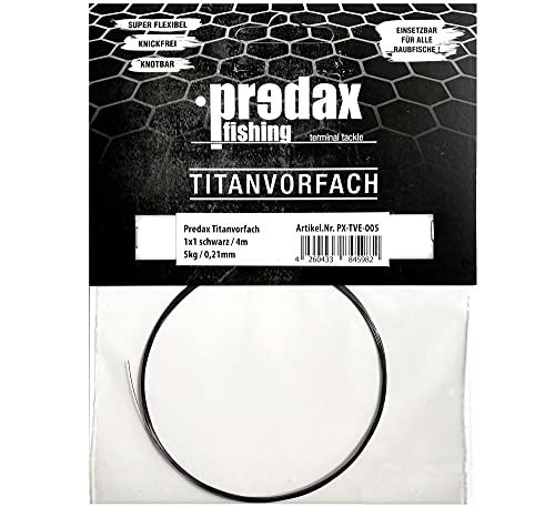 Predax 0,21mm 5kg Titanvorfach 1x1-4m Titanschnur für Spinnvorfächer, Spinnmontage, Raubfischschnur, Schnur, Stahlvorfach, Hechtvorfach von Predax