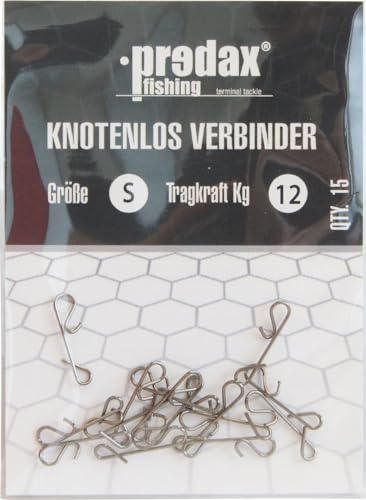 Predax Knotenlos Verbinder schwarz - 10 Knotenlosverbinder für geflochtene Schnur, Schnurverbinder, Größe/Tragkraft:Gr. S / 12kg von Predax