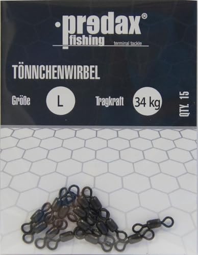 Predax Tönnchenwirbel schwarz - 15 Wirbel, Größe/Tragkraft:Gr. L / 34kg von Predax