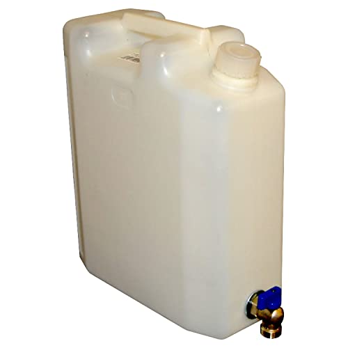 Preiswert&Gut Kunststoff Wasserbehälter Wasserkanister Metall Hahn 10L Wasser Kanister Camping (Weiß) von Preiswert&Gut