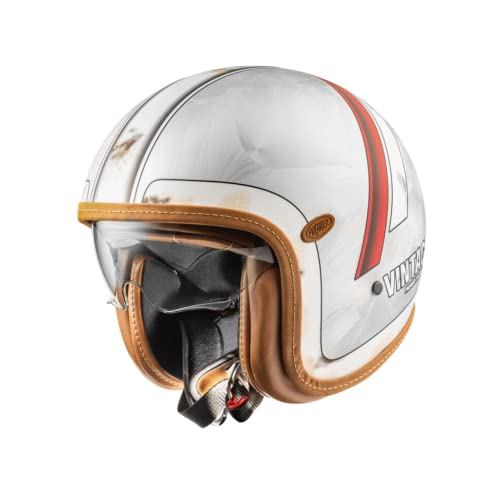 Premier Helm Vintage Evo,Hellgrau Mit Lederprofilen,XL,Unisex von Premier