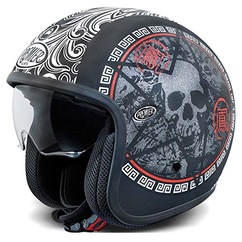 Premier HELM VINTAGE SK 9 BM,SCHWARZ/WEISS/ROT,M von Premier