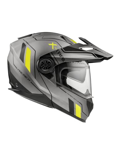 Premier Helm Xtrail,Hellgrau, Schwarz Und Gelb,L,Unisex von Premier