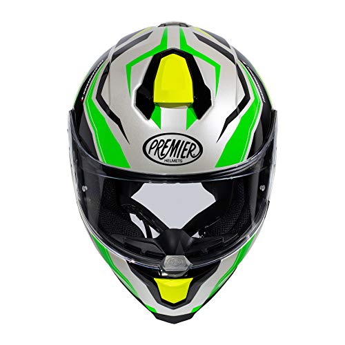 Premier Hyper Rw6 Helm, Perle Weiss/Fluo GRÜN/Fluo GELB/SCHWARZ, L (59/60) von Premier