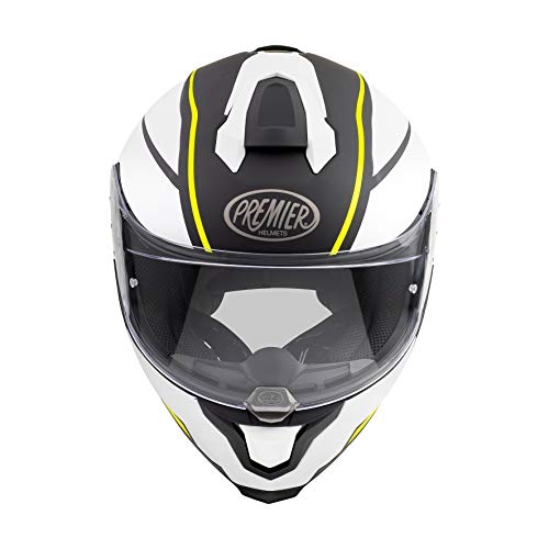 Premier Unisex-Adult Hyper Dey9 Bm Helm, Weiss/SCHWARZ/GELB, M von Premier