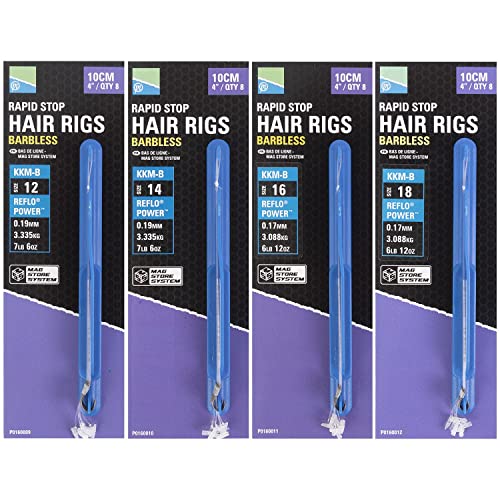 8 x 10cm "PRESTON RAPID STOP HAIR RIGS" Feederhaken KKM-B MAG STORE #14 / 0,19mm / 3,335kg von Preston Innovations